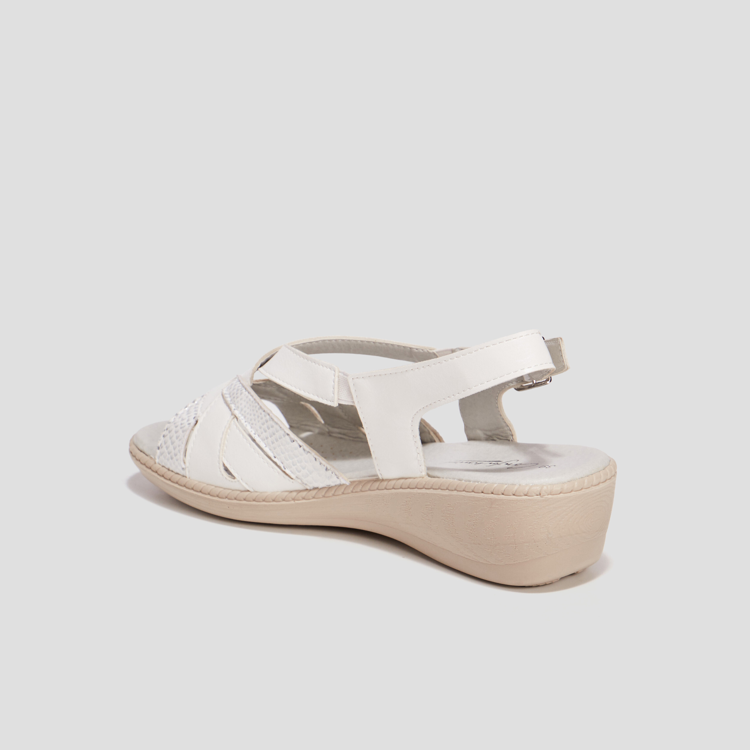 Sandales à talons compensés blanc femme | La Halle