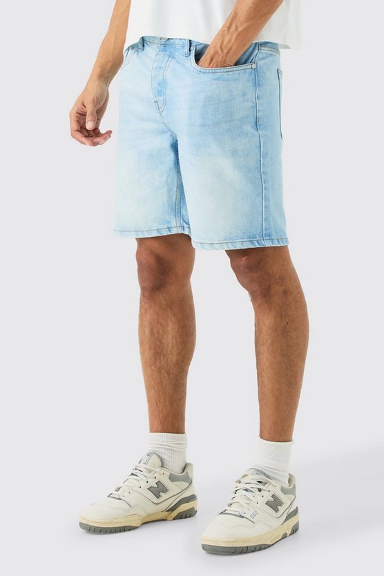Hellblaue Slim-Fit Jeansshorts