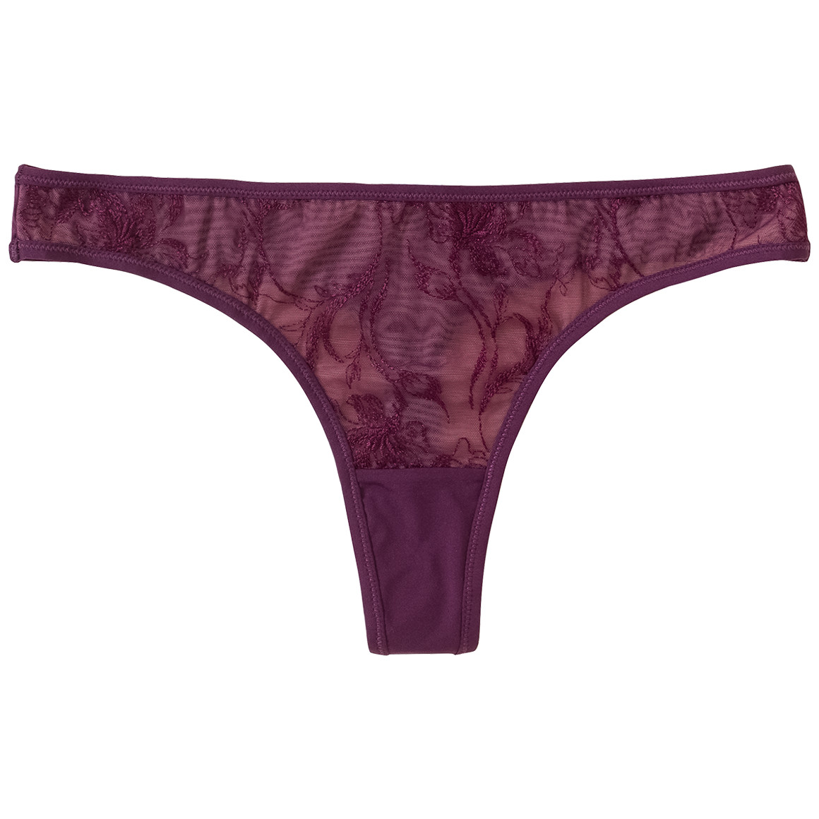 Damen String mit floraler Stickerei