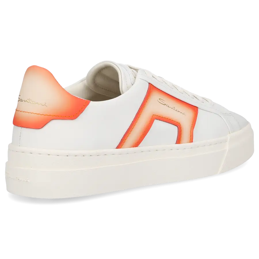 Santoni - Sneaker low DOUBLE BUCKLE Kalbsleder - weiß