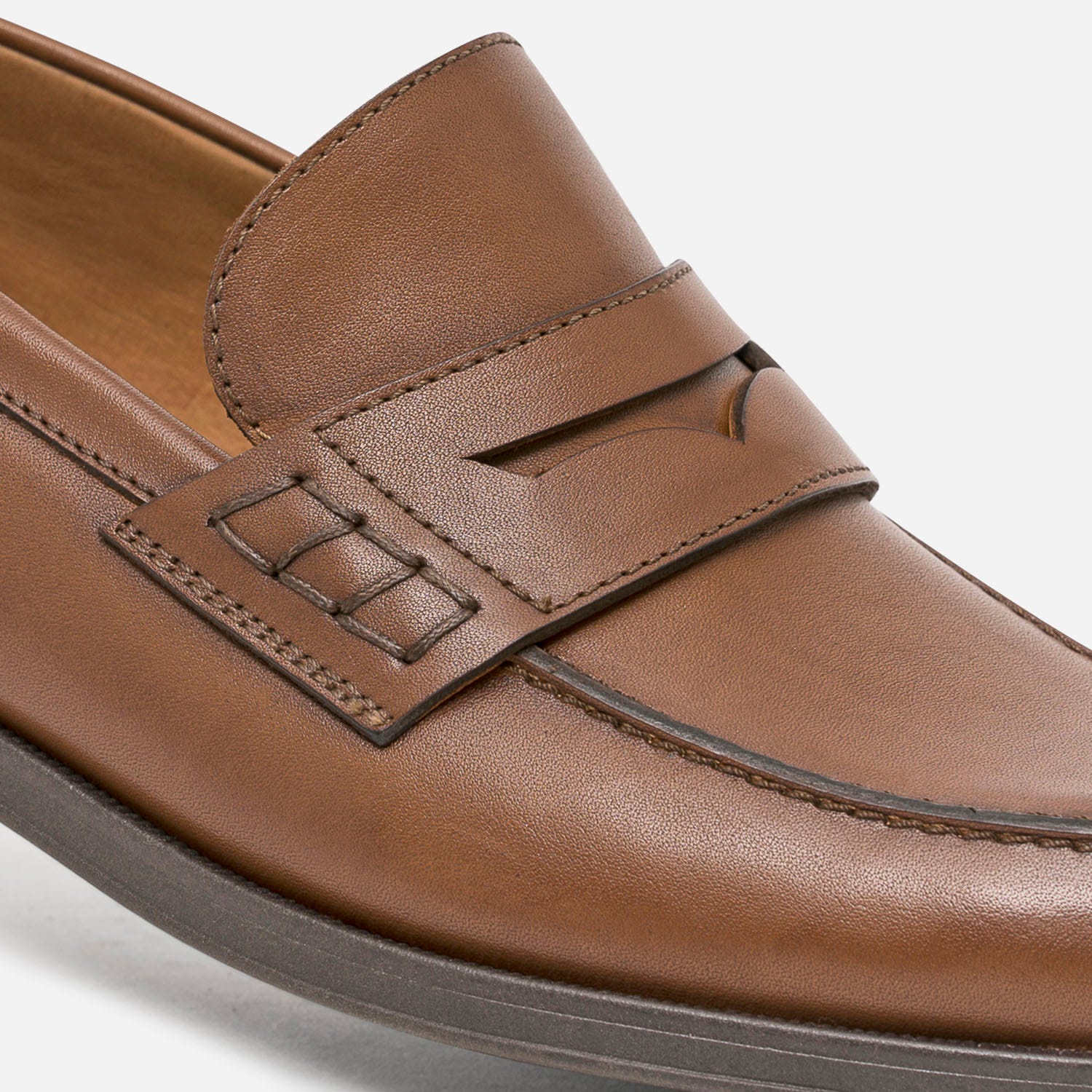 Mocassin camel en cuir
