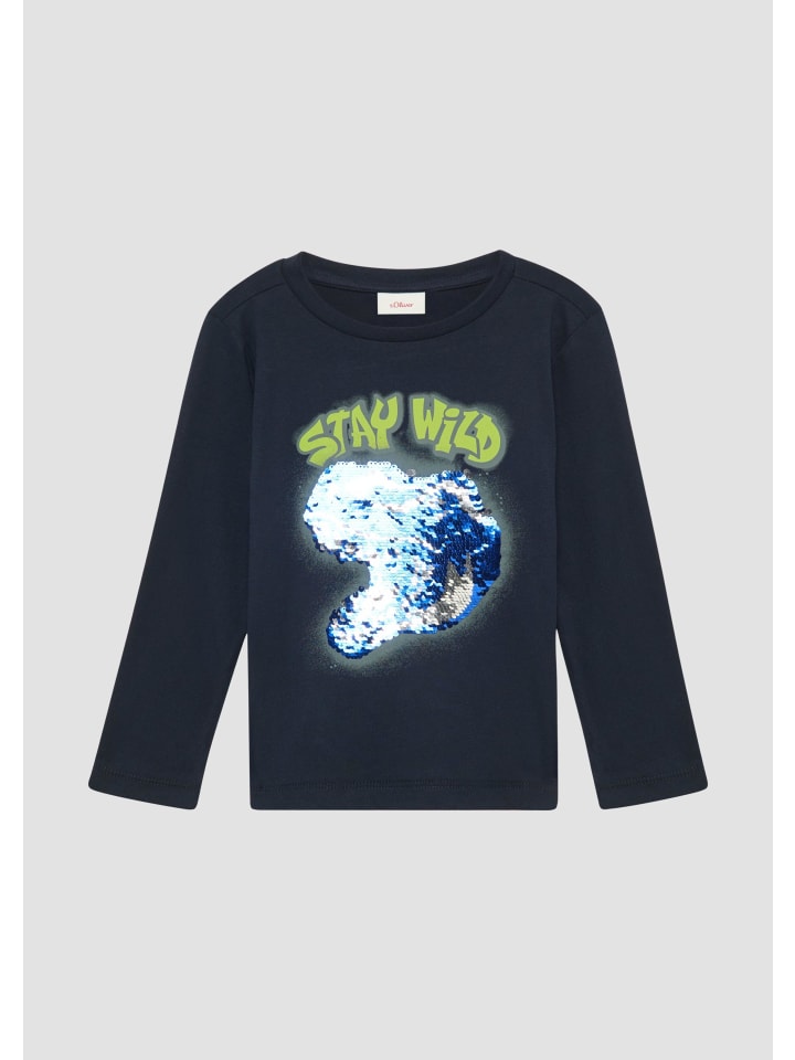 s.Oliver T-Shirt langarm in Blau günstig kaufen