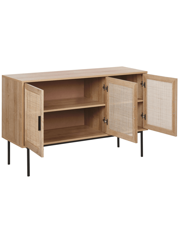 Beliani Sideboard PASCO in Heller Holzfarbton/Schwarz - (W) 120 x (H) 76 x (L) 40 cm günstig kaufen onesize