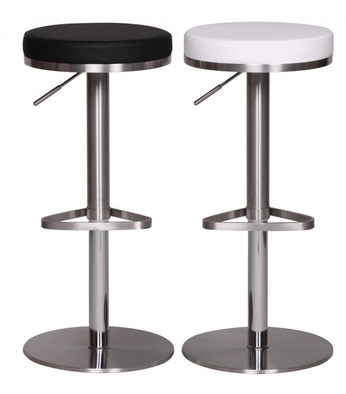 Wohnling Barhocker Wohnling Durable M7 Edelstahl gebürstet Weiß