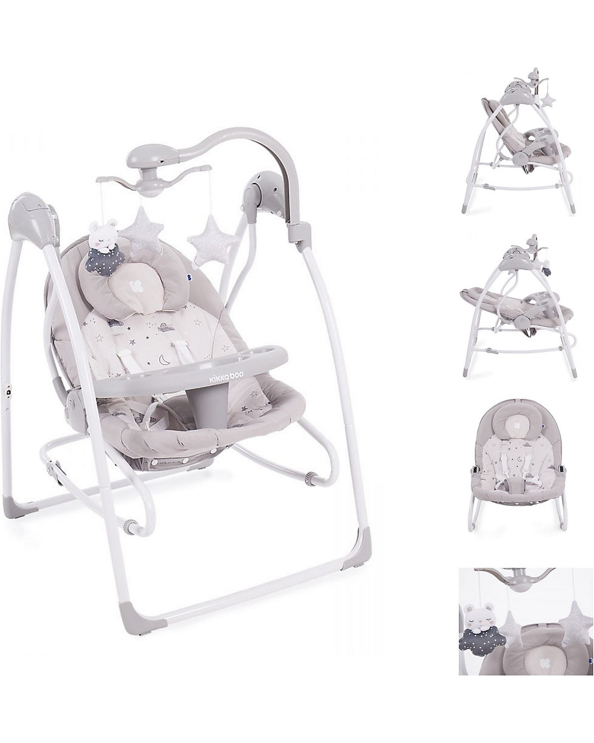 Babyschaukel Mia 2in1, Schaukelstuhl Musik verstellbare Rückenlehne Babywippen
