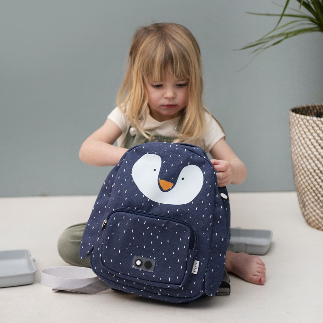 Trixie  Sac à dos - Mr. Penguin - Marine Blanc