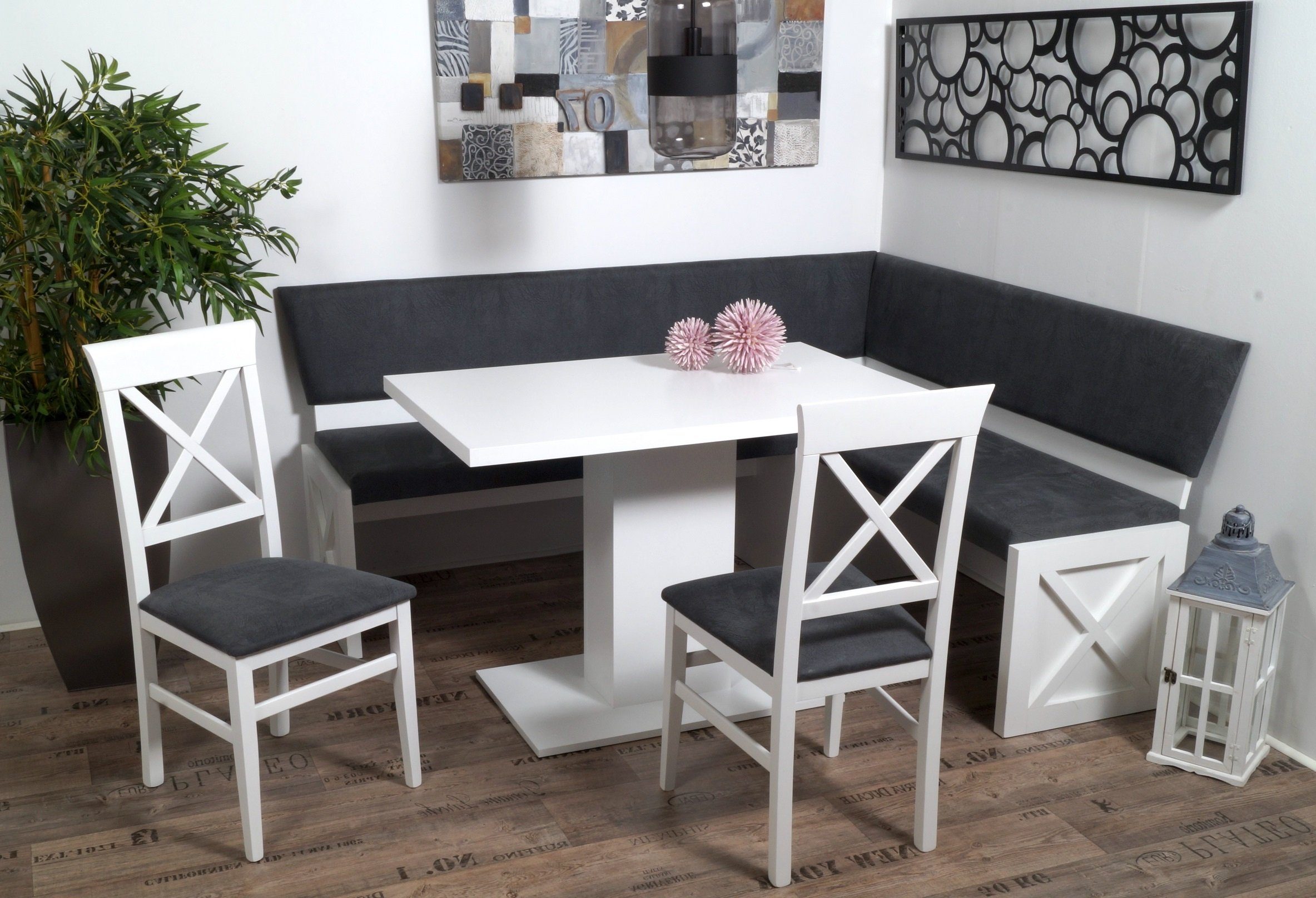 Stolebaenk Eckbankgruppe Mankato WS, (1x Eckbank, 1 x Tisch, 2 x Stuhl)