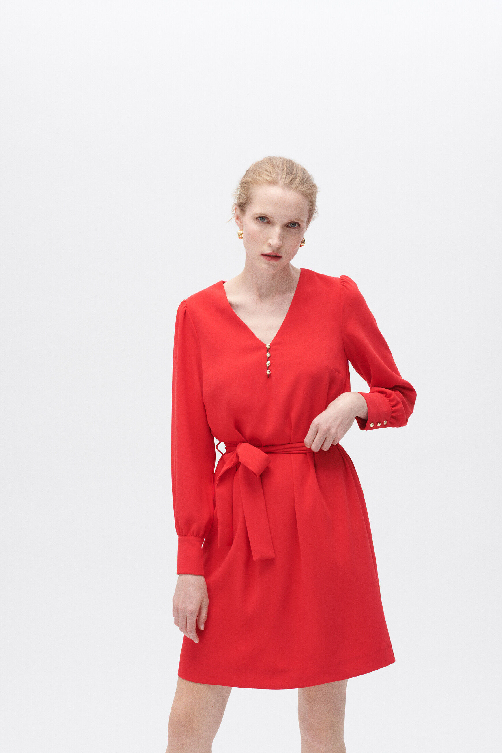 Robe roseline rouge femme