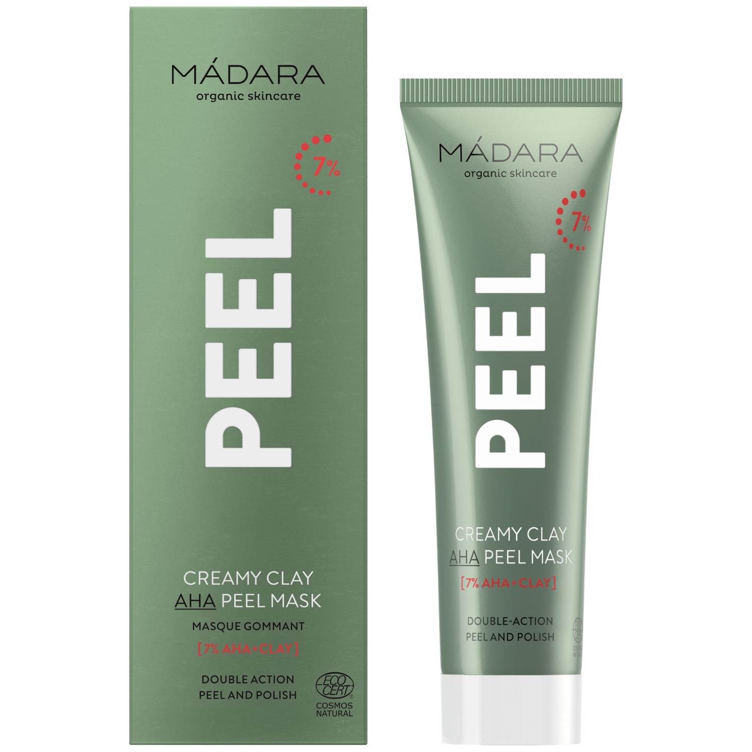 MÁDARA Mască exfoliantă cremoasă cu argilă și AHA