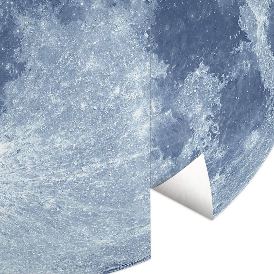 K&L Wall Art Fototapete Fototapete Mond Planet Vollmond Kinder Vliestapete Rund Tapete, Moon Tapete
