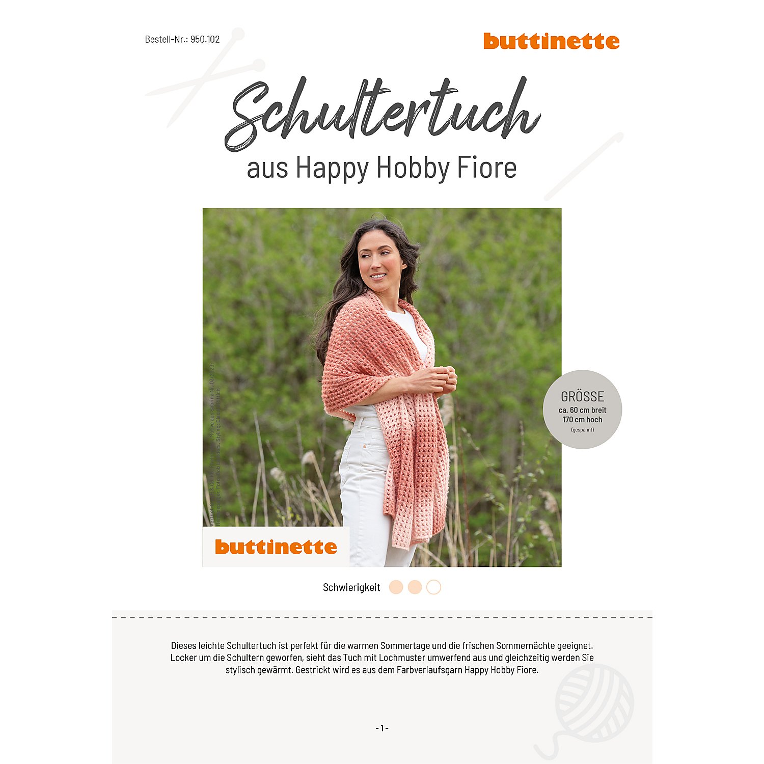 Strickanleitung – Schultertuch aus Happy Hobby Fiore