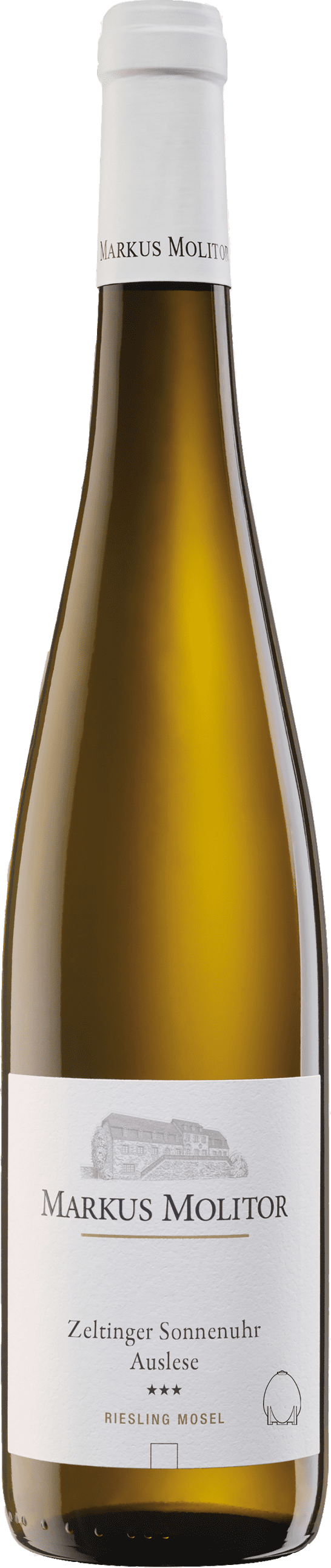 Markus Molitor: Riesling Zeltinger Sonnenuhr Auslese *** Weiße Kapsel (Beton-Ei) 2022