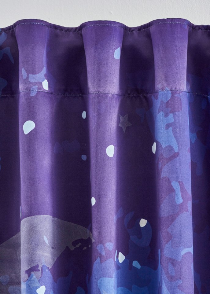Verdunkelungsvorhang mit Leuchtmond (2er Pack)
