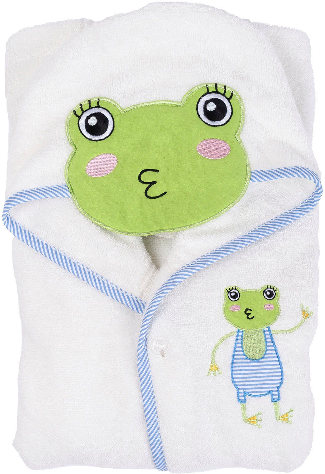 Wewo fashion Kinderbademantel 8023, Langform, Frottier, Gürtel, Frosch