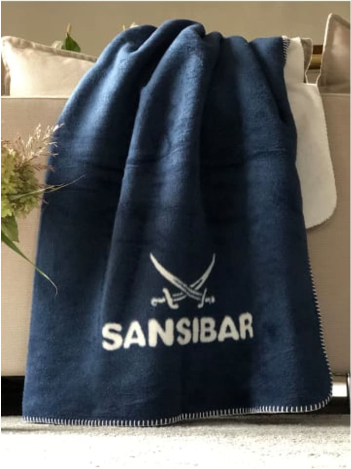 Sansibar Wohndecke Doubleface in Blau günstig kaufen 150x200 cm
