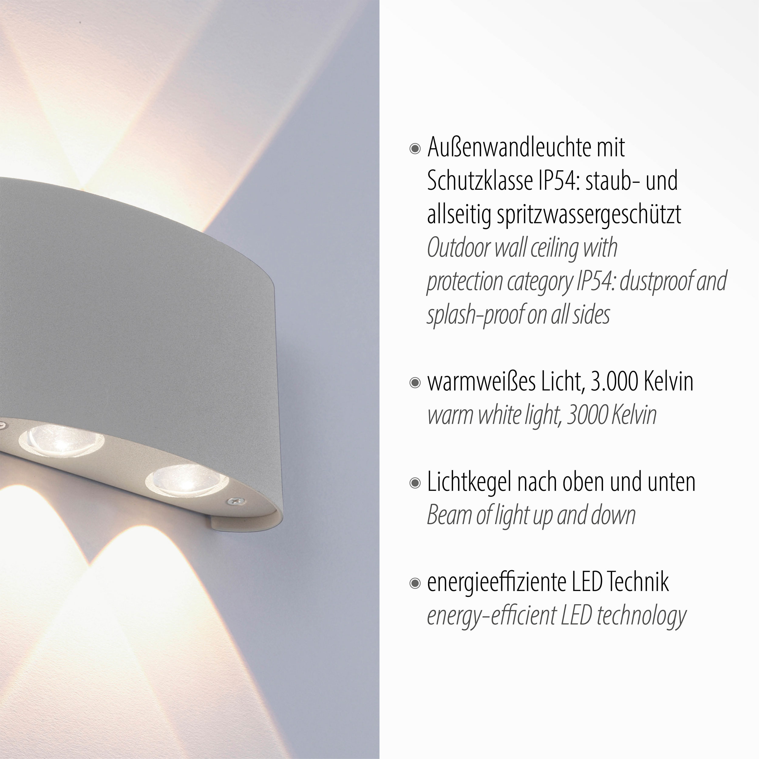 Paul NeuhausLED-Wandleuchte 4flg