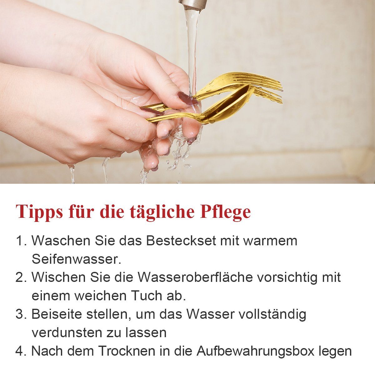 LifeImpree Besteck-Set 60tlg. Besteckset für 12 Personen mit luxuriöser Holzbox, Essbesteck Set aus Edelstahlbesteck, Spülmaschinenfest