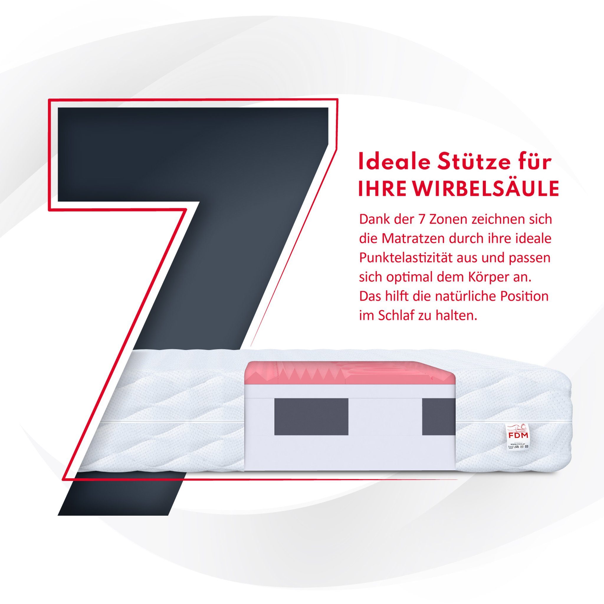 Kaltschaummatratze ROVIGO, FDM, 17 cm hoch, (1), Wendematratze, H3, 7 Zonen