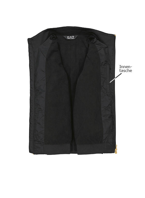 EA7, Blouson, Mikrofaser Fleecefutter, schwarz