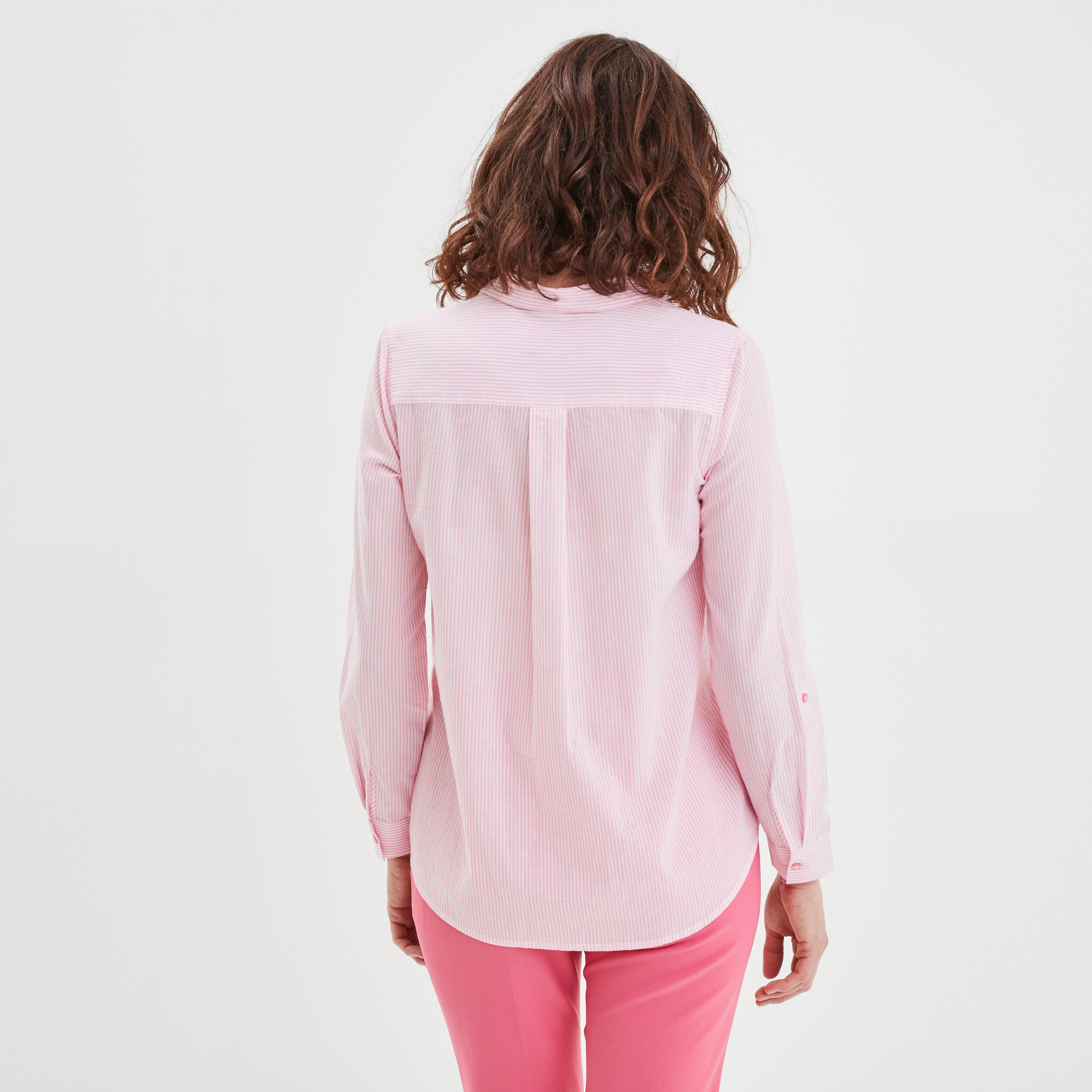 Chemise manches retroussables blanc femme | La Halle