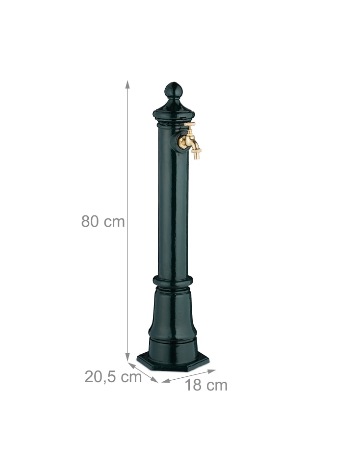 relaxdays Standbrunnen in Dunkelgrün - (B)18 x (H)80 x (T)20,5 cm günstig kaufen onesize