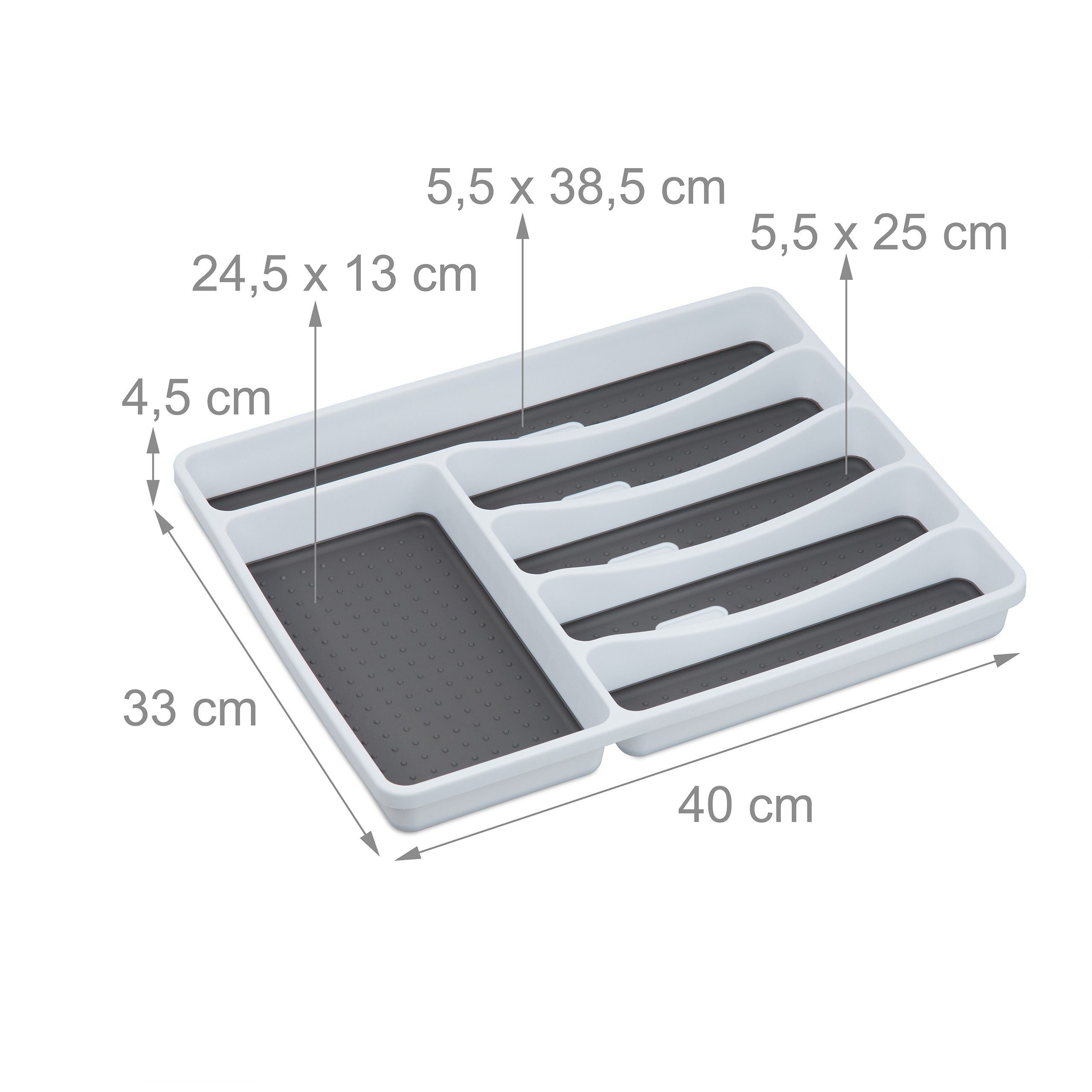 relaxdays Besteckkasten Besteckkasten für Schubladen