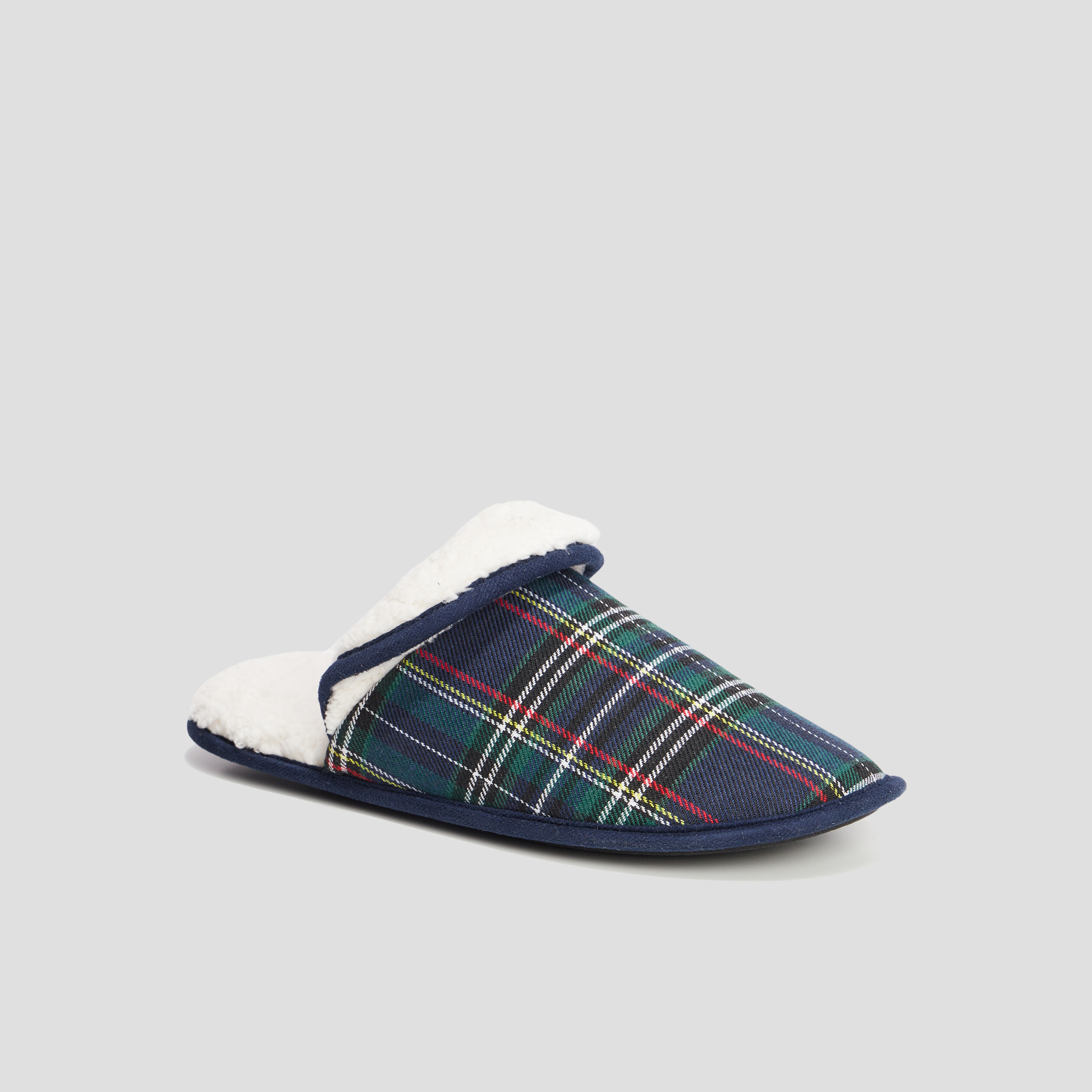 Chaussons mules avec revers multicolore homme | La Halle