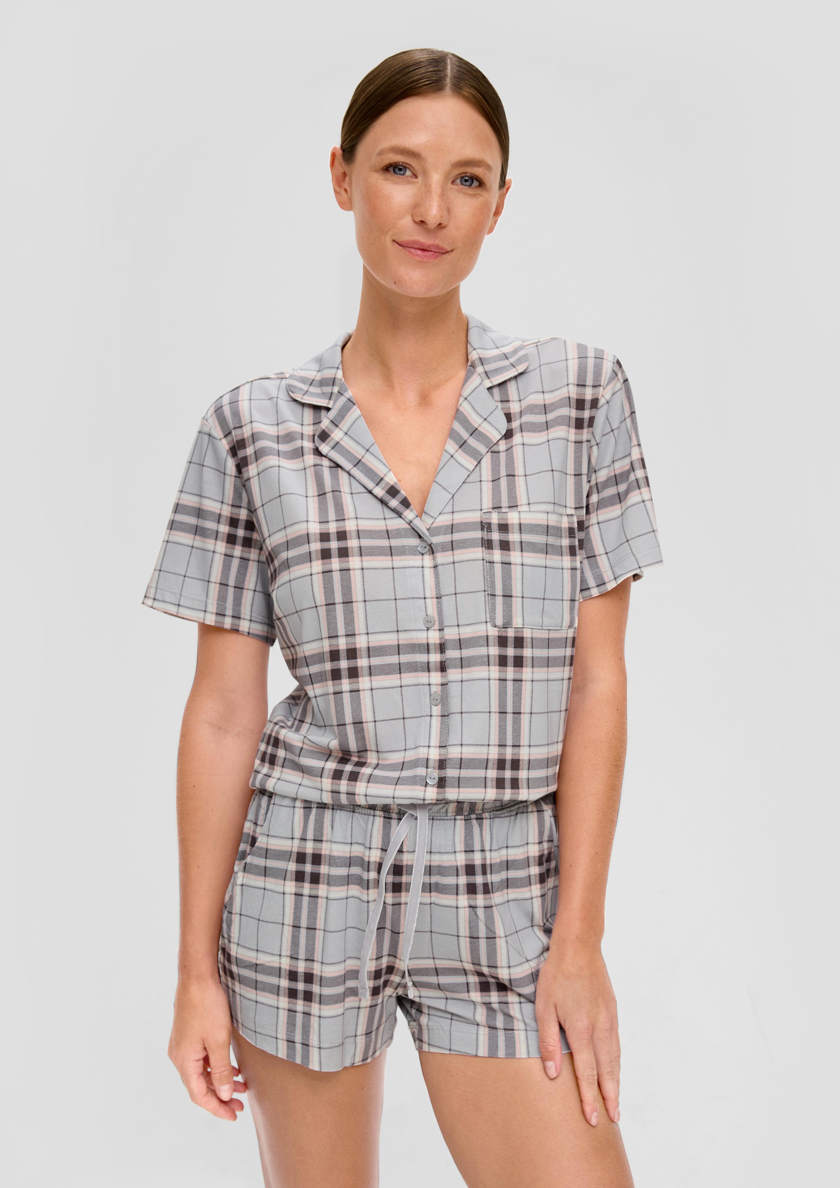 Kurzes Pyjama-Set aus Viskose-Baumwollmix  6008985-59N1
