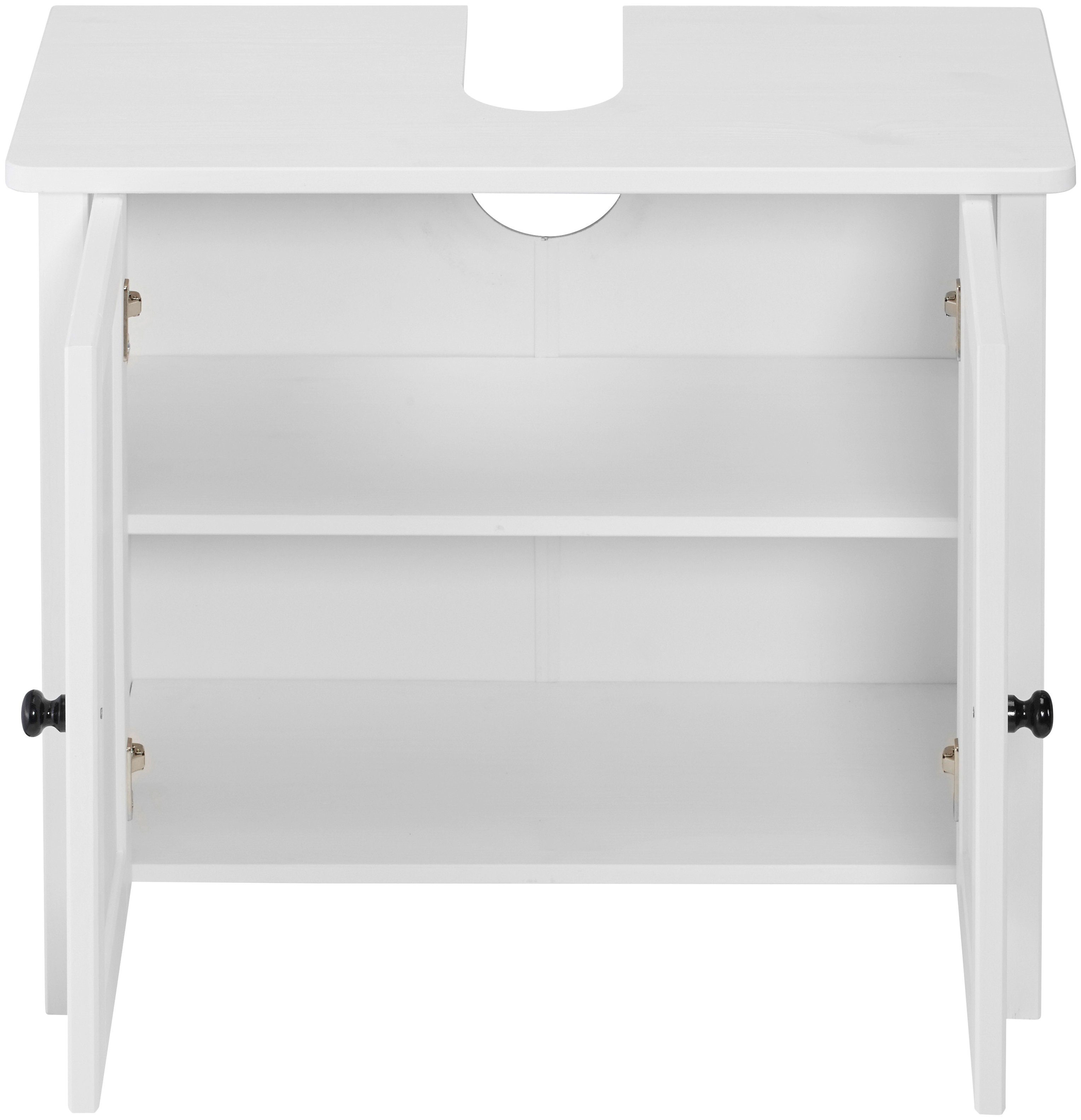 welltime Badmöbel-Set Sylt, (3-St), aus Massivholz, mit Milchglas-Einsätzen