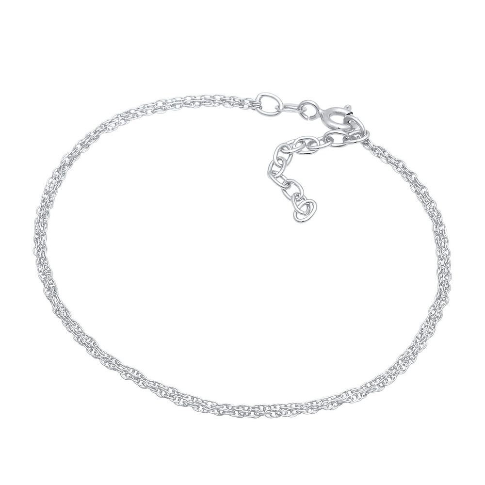 Elli Elli Bracelet Collier à maillons pour dames en argent sterling 925 : rond, fin, t Bracelet
