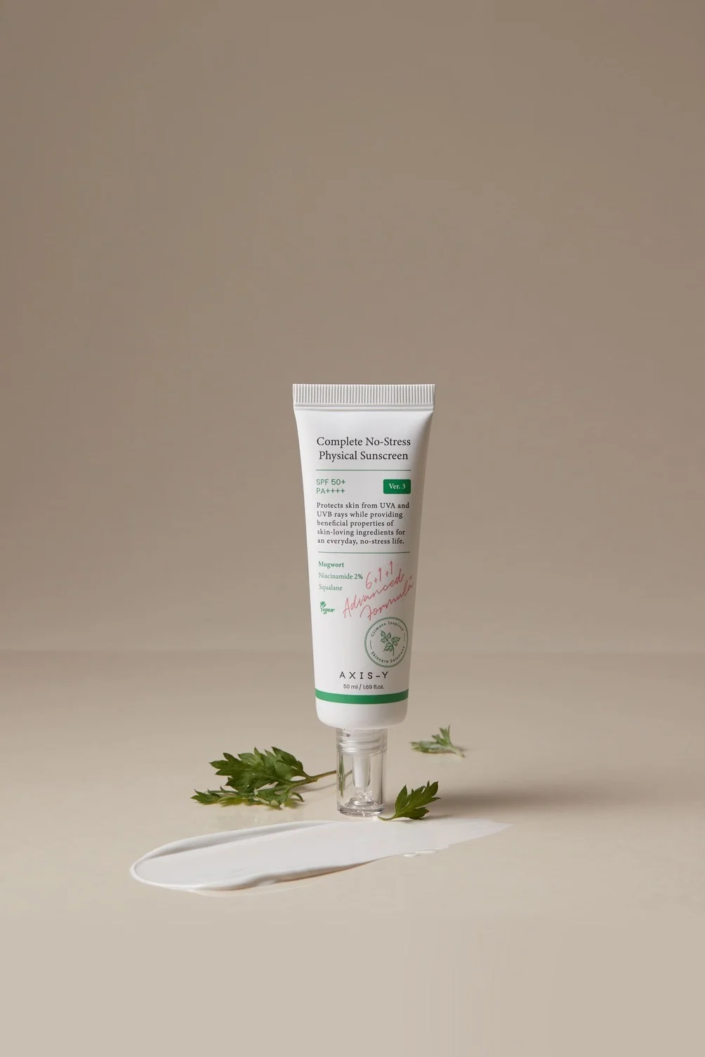 6+1+1 Komplett stressfri fysisk solkrem V.3 SPF50+ PA++++ - Høybeskyttelsessolkrem for ansiktet.