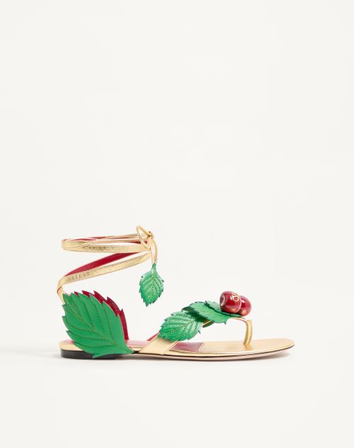 Cherryfic Thong Sandal i Lamineret Nappa og Kid