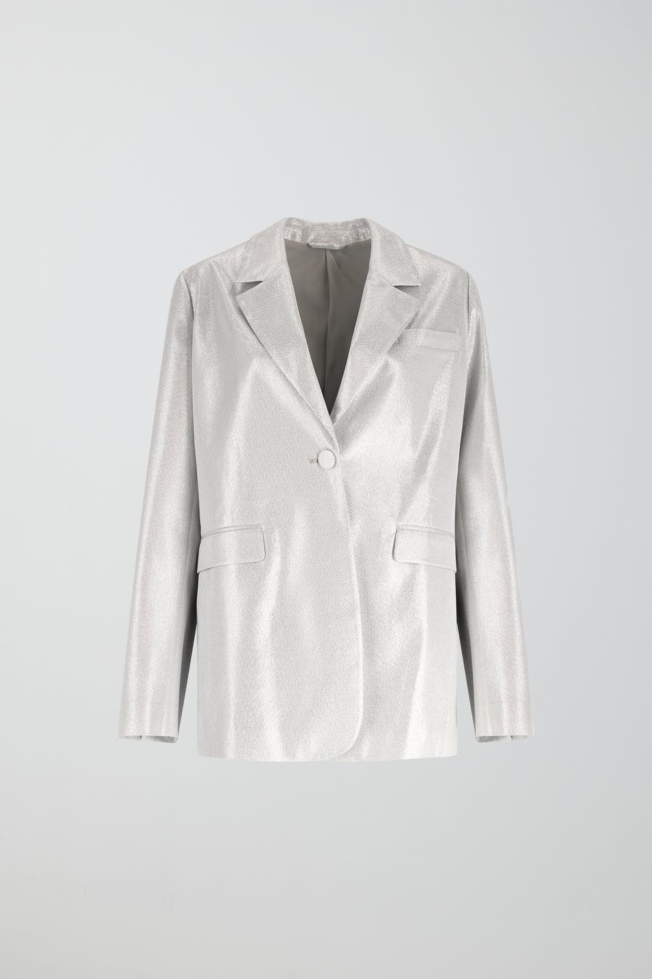 Oversized silver blazer