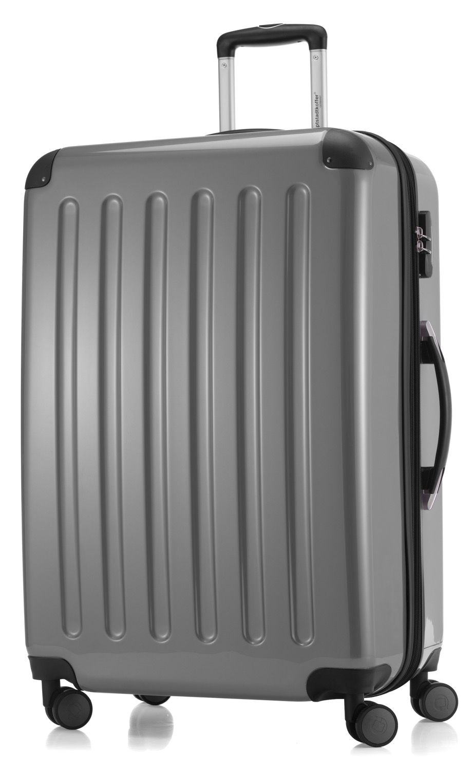 Alex - suitcase hard shell black glossy, 65 cm, 74 liters