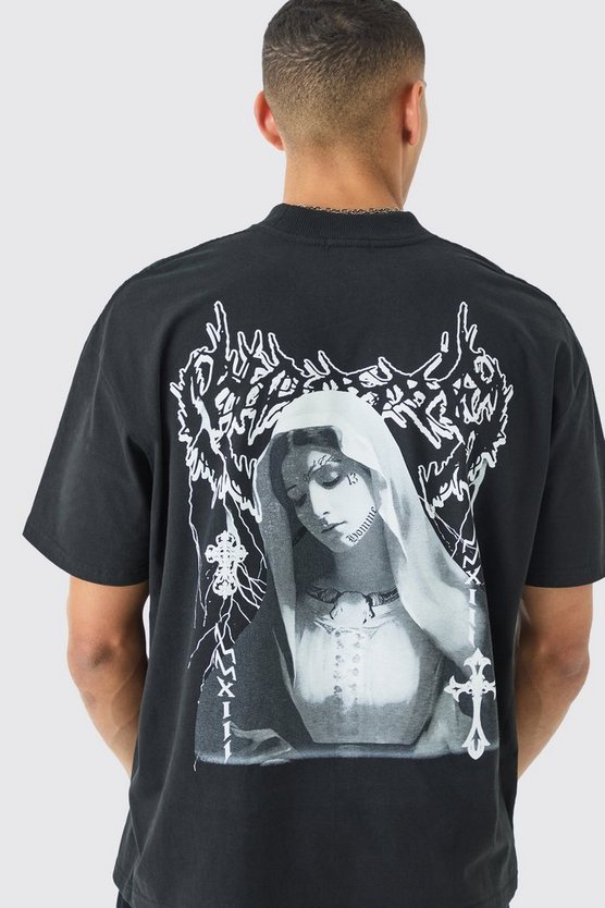 Oversize T-Shirt mit Tattoo-Print