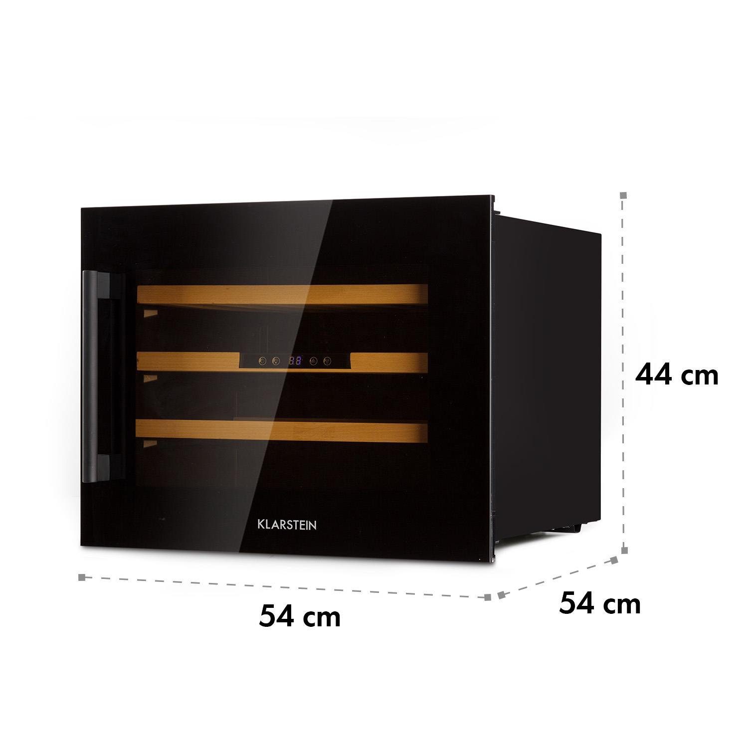 Klarstein Weinkühlschrank Vinsider 24 Onyx Edition, für 24 Standardflaschen á 0,75l,Wein Flaschenkühlschrank Weintemperierschrank Weinschrank Kühlschrank