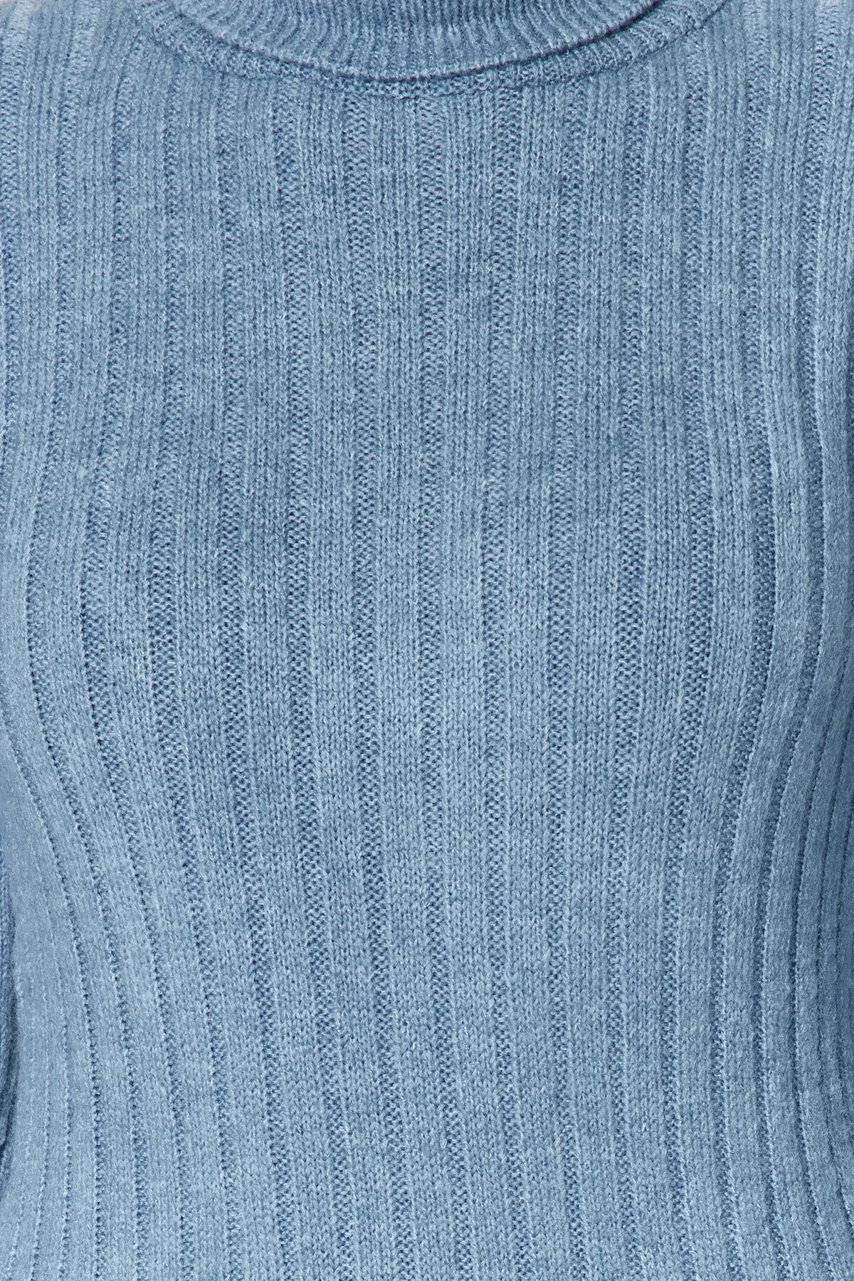 Trendyol Collection  Blauer weich strukturierter Basic-Strickpullover TWOAW20FV0133