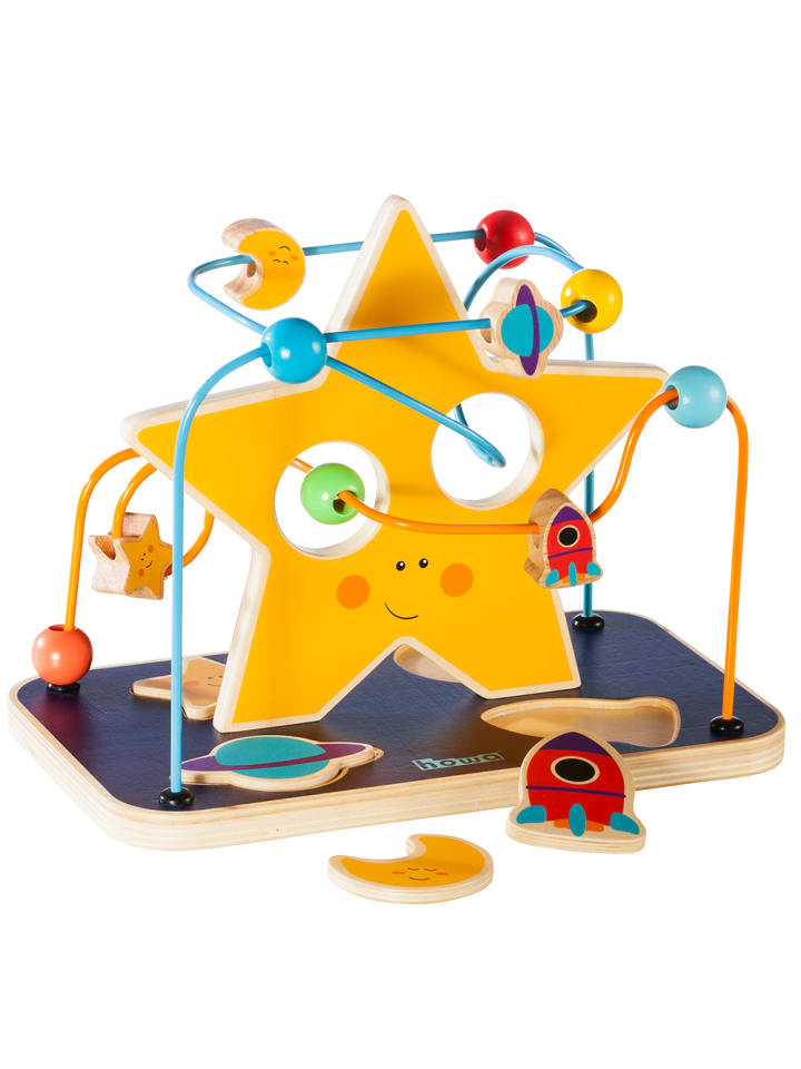 howa Motorikspielzeug Motorikschleife mit Puzzle Holz „space fun