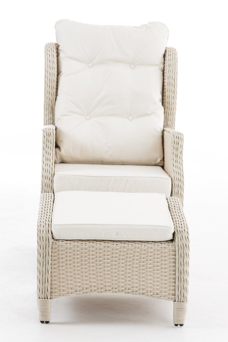 CLP Gartensessel Breno, Polyrattan, verstellbar, Fußhocker, Outdoor