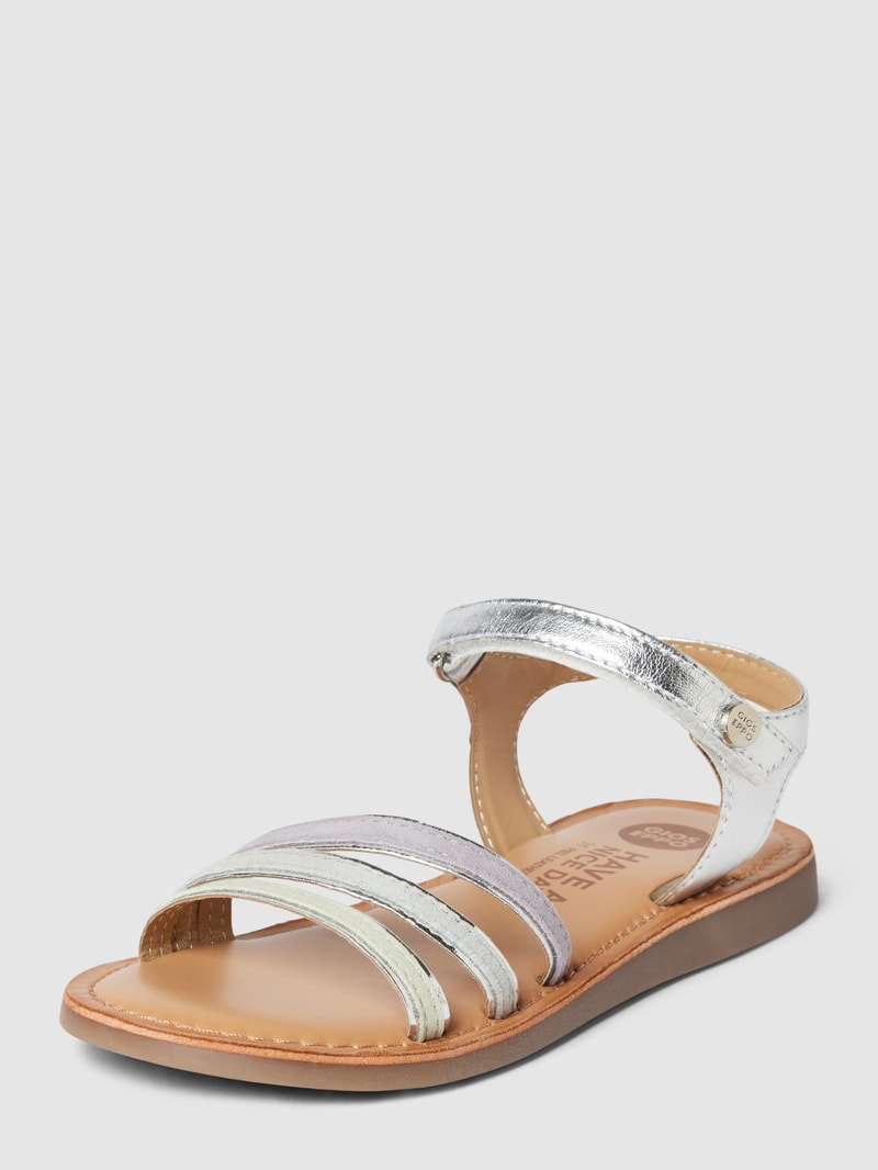 Zehentrenner mit Label-Details Modell 'ANGEJA' in silber