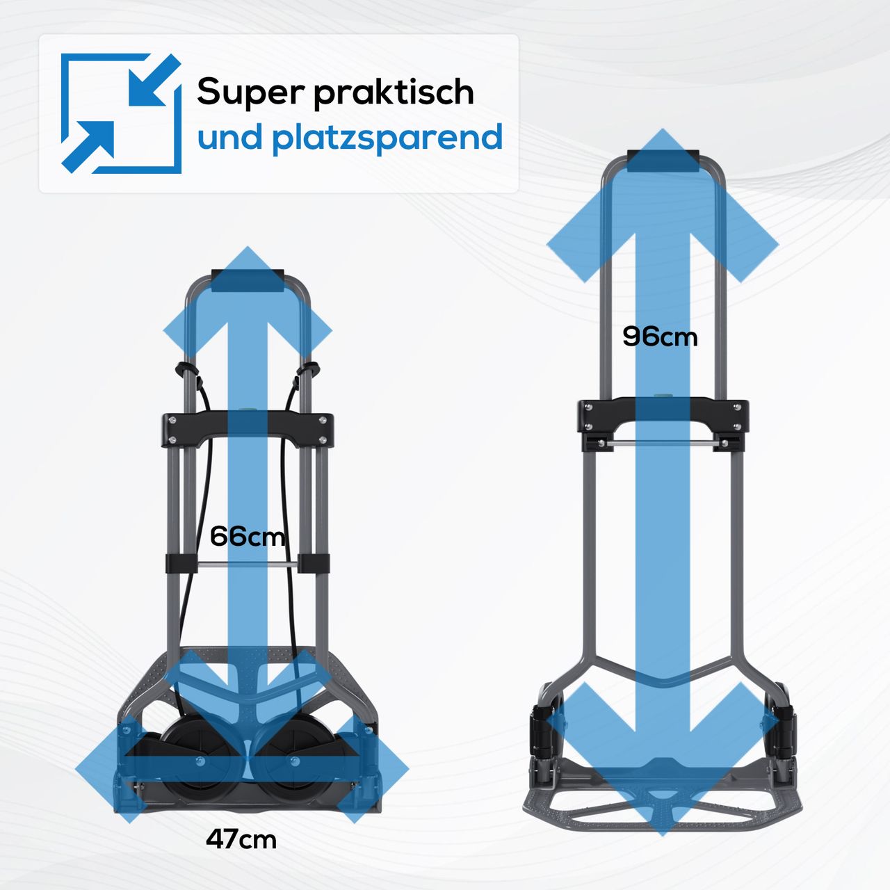 TroniTechnik Sackkarre SK-02 Handkarre klappbar, Transportkarre bis 60kg