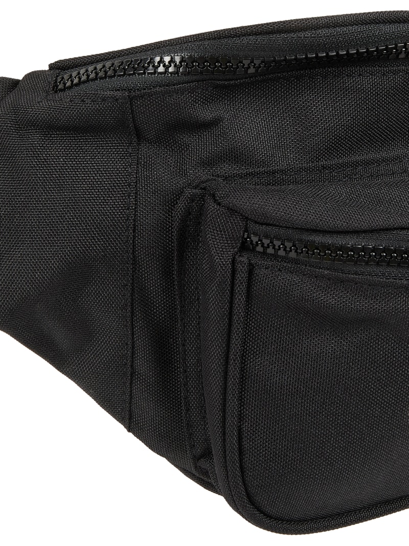 Bauchtasche mit Label-Print in schwarz