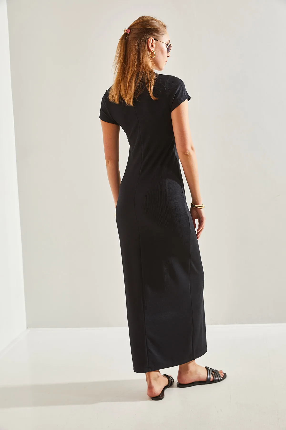 Bianco Lucci  Damen Basic Kurzarmkleid
