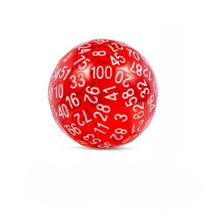 D100 Dice Transparent Red