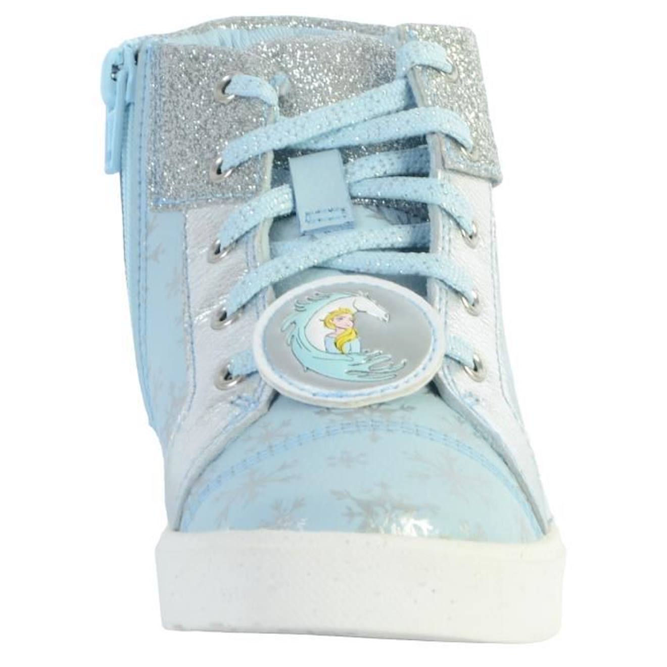 Basket Montante Cuir Clarks Junior City Ice bleu