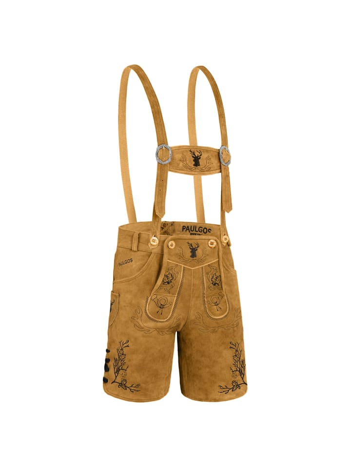 PAULGOS Lederhose Kurz Echtleder HK3 in Hellbraun günstig kaufen