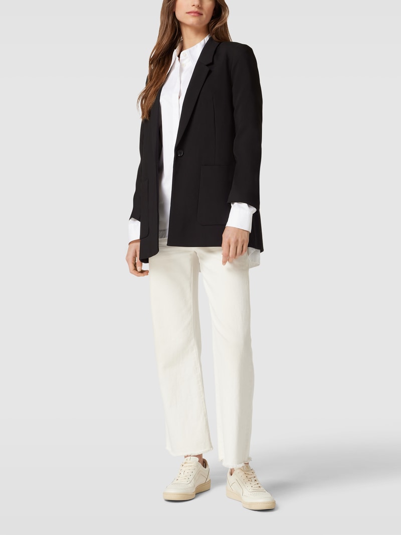 Blazer mit Reverskragen in schwarz