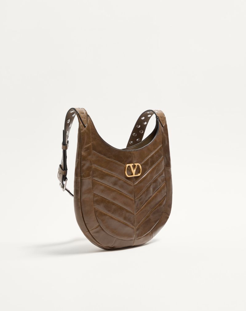 Valentino Garavani Hobo Lille Hobo Taske i Nappa med Chevron Motiv