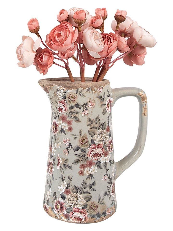 Clayre & Eef Dekokanne in Hellgrau/ Rosa - (B)16 x (H)20 x (T)11 cm günstig kaufen onesize
