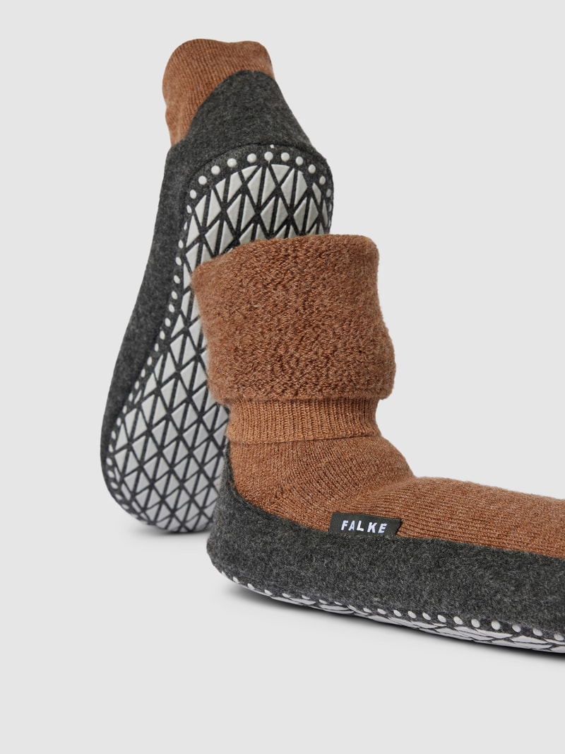 Hausschuhe aus Schurwoll-Mix Modell 'COZYSHOES' in beige meliert